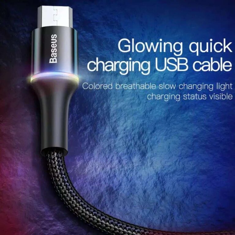 Kabel Data LED Baseus Halo Fast Charging Micro USB 1M - Gusti Warung Online