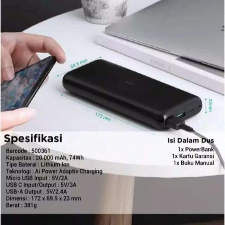 Powerbank Aukey PBXN20 20000mAh - Gusti Warung Online