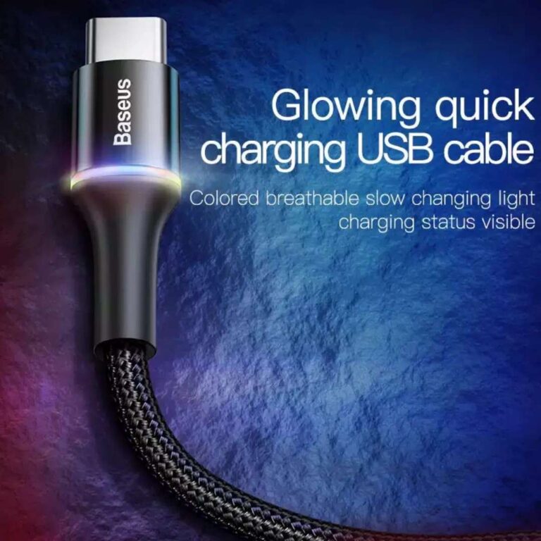 Kabel Data LED Baseus Type-C USB C Halo Fast Charging - Gusti Warung Online