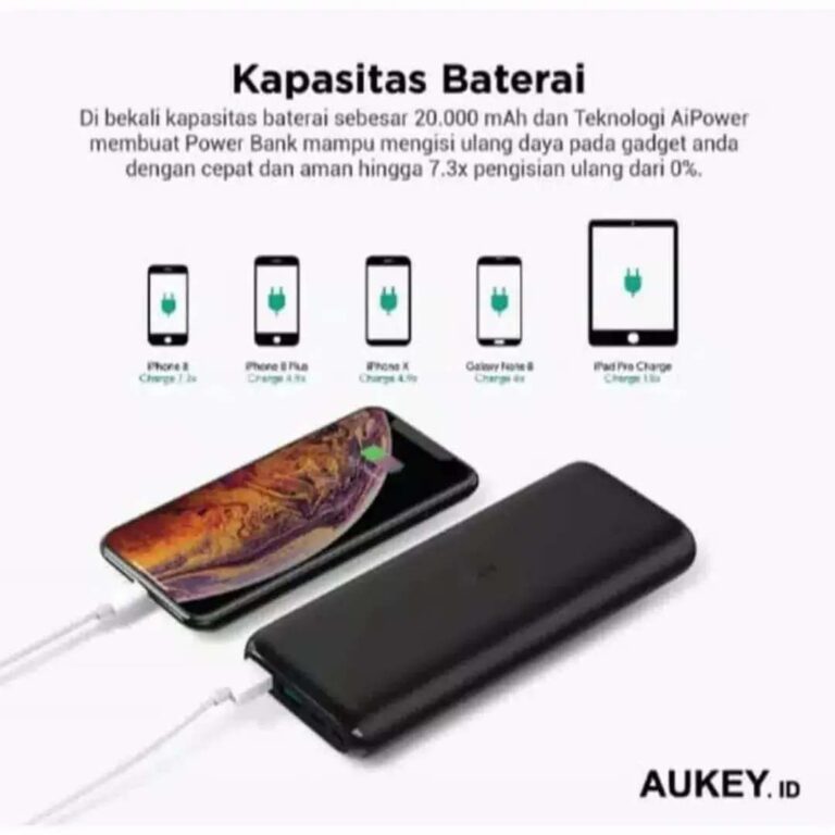 Powerbank Aukey PBXN20 20000mAh - Gusti Warung Online