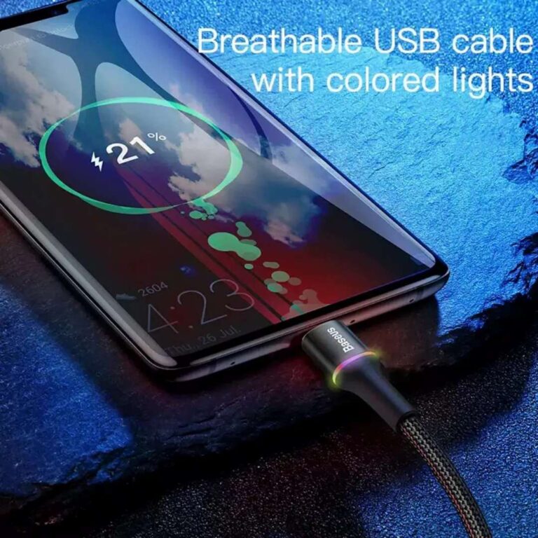 Kabel Data LED Baseus Type-C USB C Halo Fast Charging - Gusti Warung Online