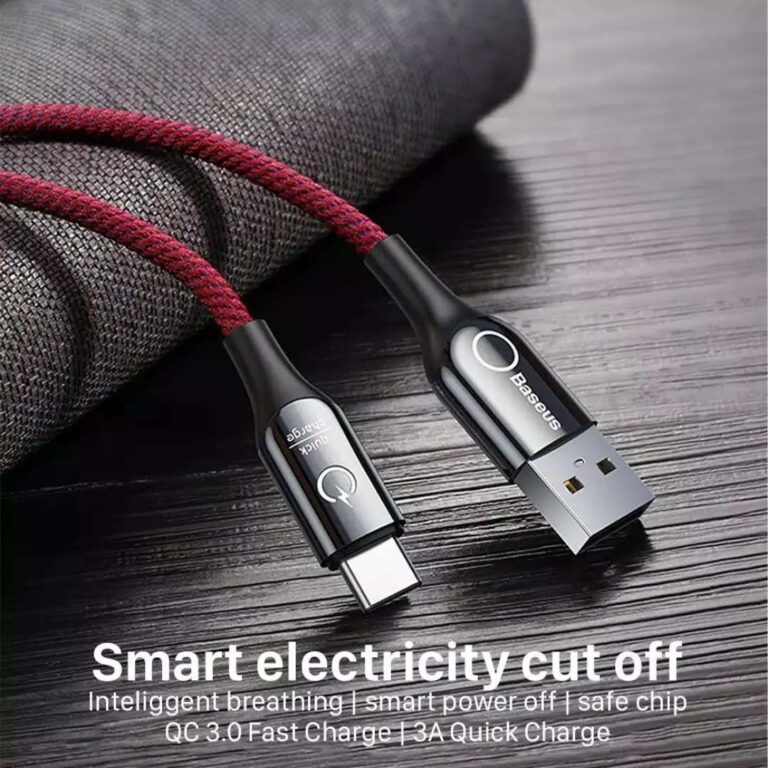 Kabel Data Type-C Baseus Smart Power Off Auto Disconnect Fast Charging - Gusti Warung Online