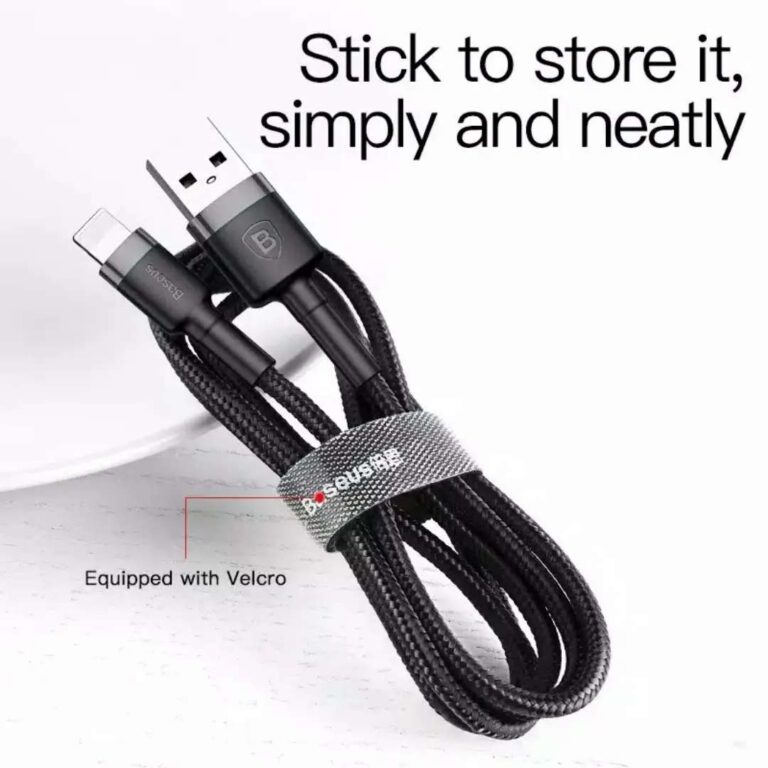 Kabel Charger Baseus Lightning Fast Charging Braided Nylon - Gusti Warung Online